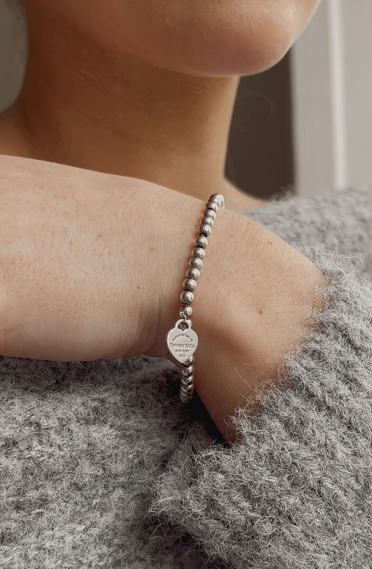 Tiffany & Co. Sterling Silver Single Heart Bracelet