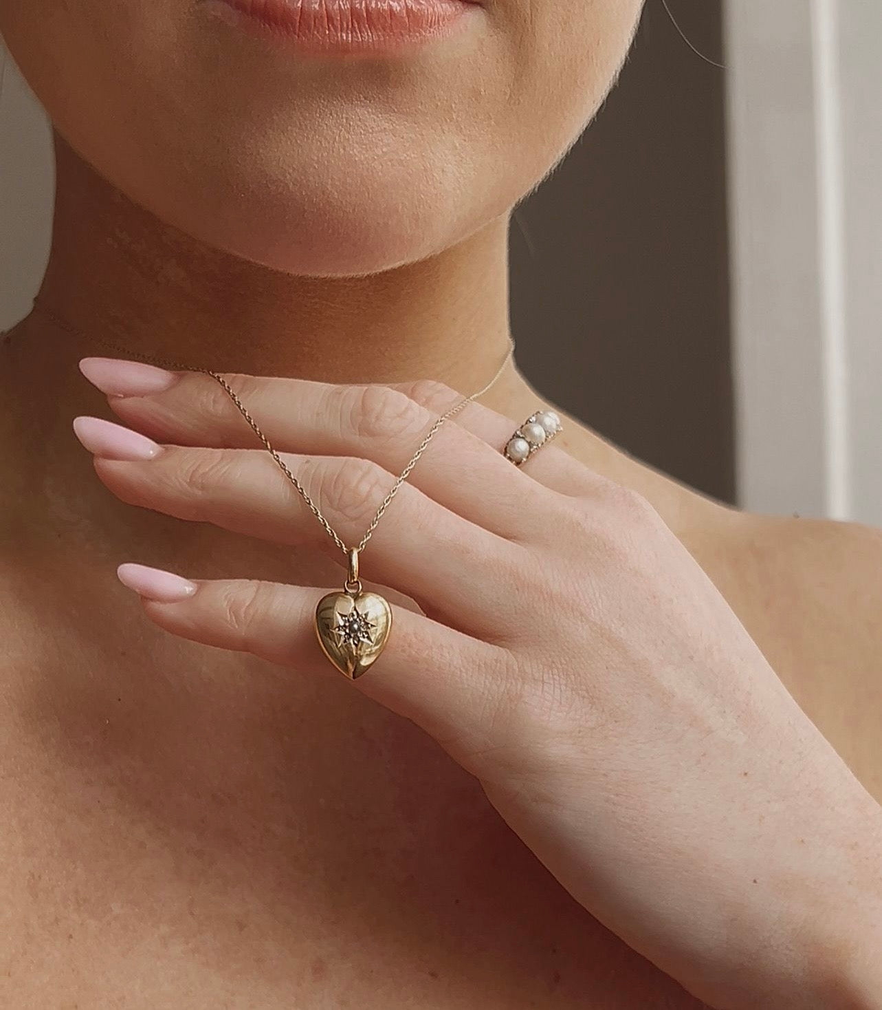 Wonderful Victorian 18ct Gold, Five Stone Pearl and Diamond Ring