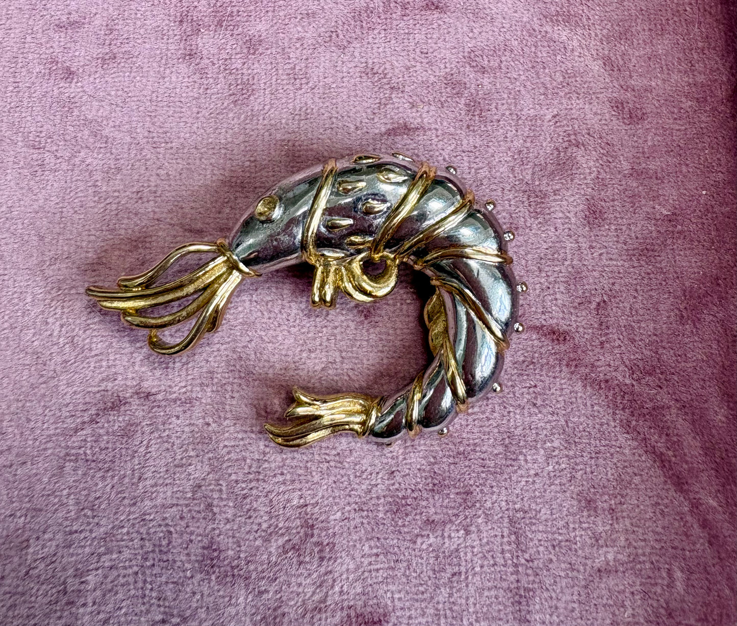 Vintage Shrimp Brooch