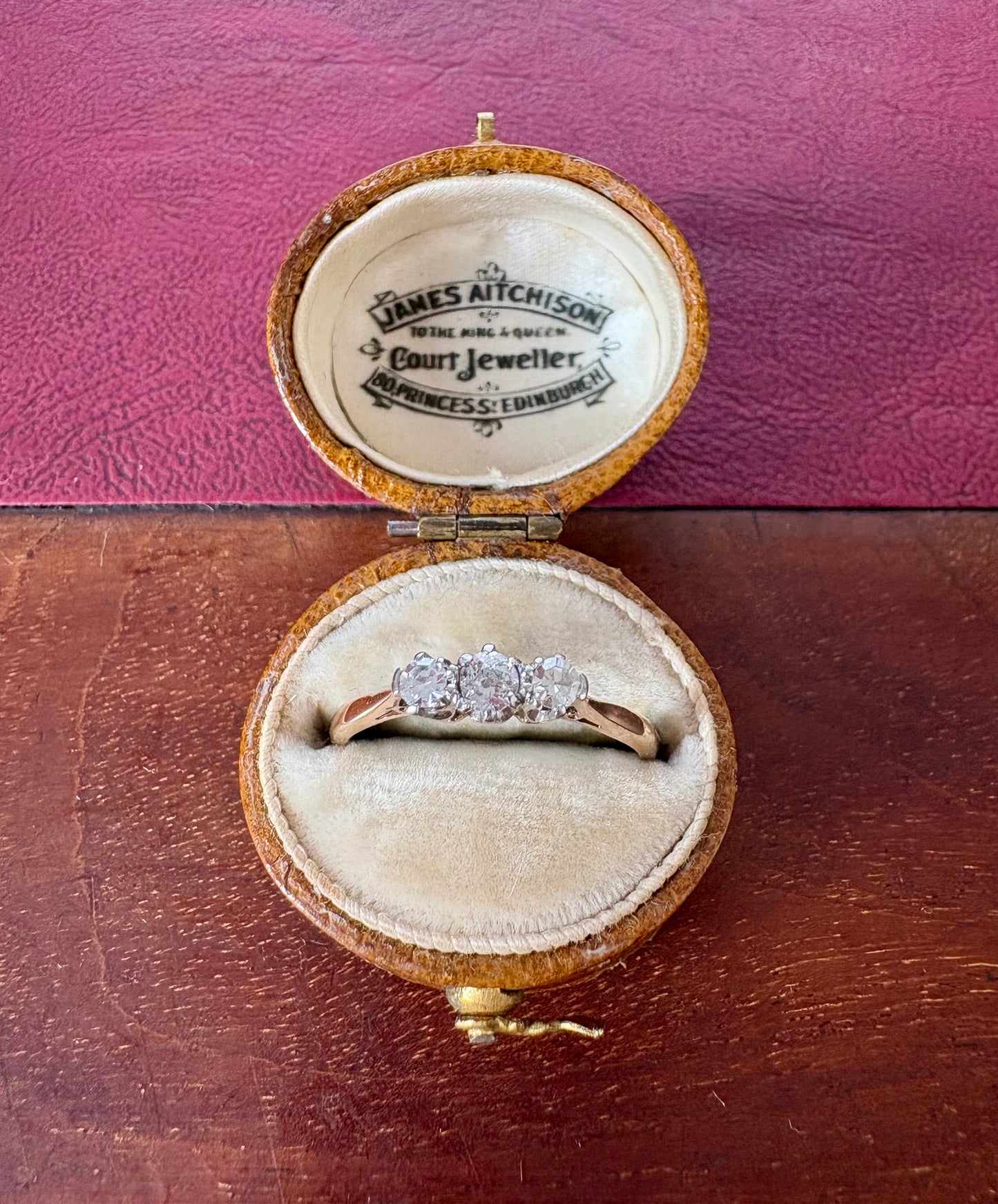 The Sweetest Three Stone Old-cut Diamond Ring
