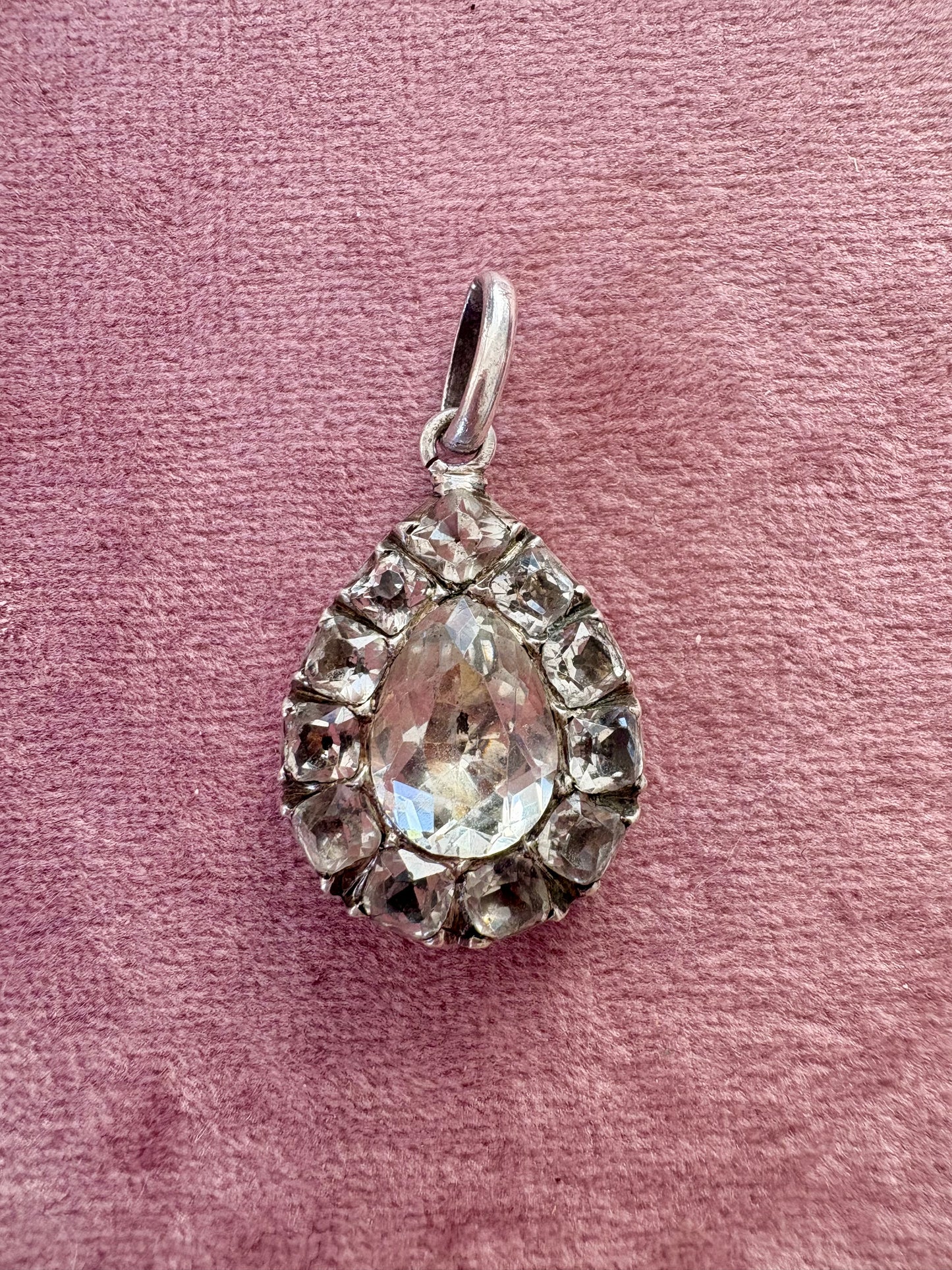 Wonderful Early 20th Century Black Dot Paste Pendant