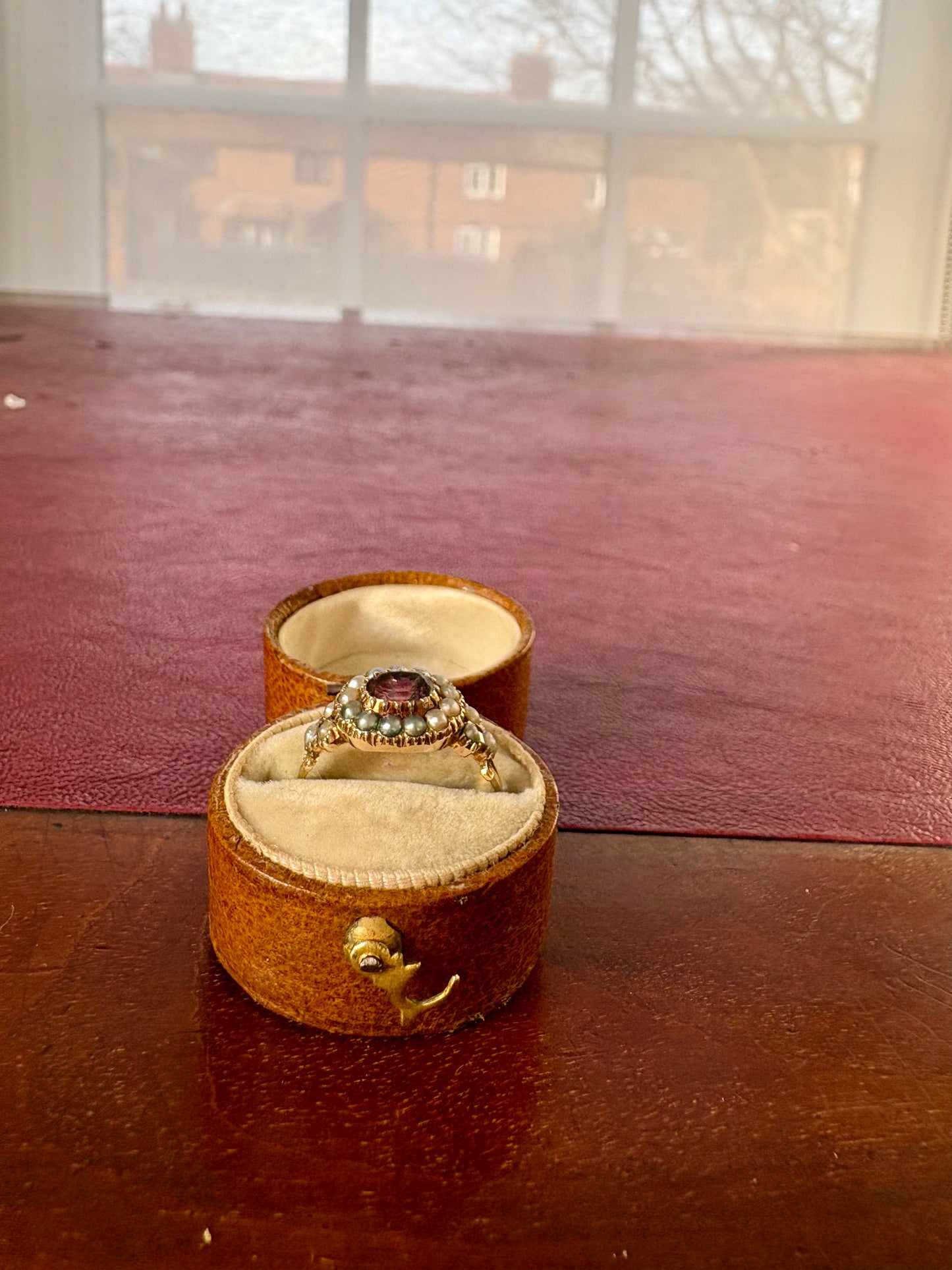 Gorgeous 20th Century Foil-backed Gem and Split Pearl Ring