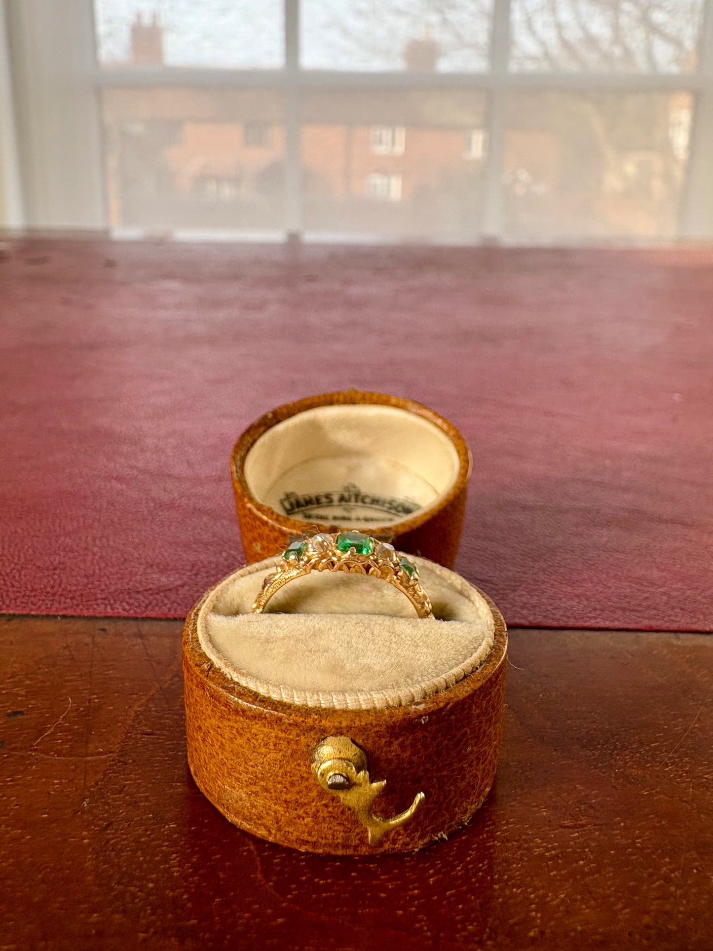 Stunning Late 19th Century Gold, Emerald and Diamond Ring