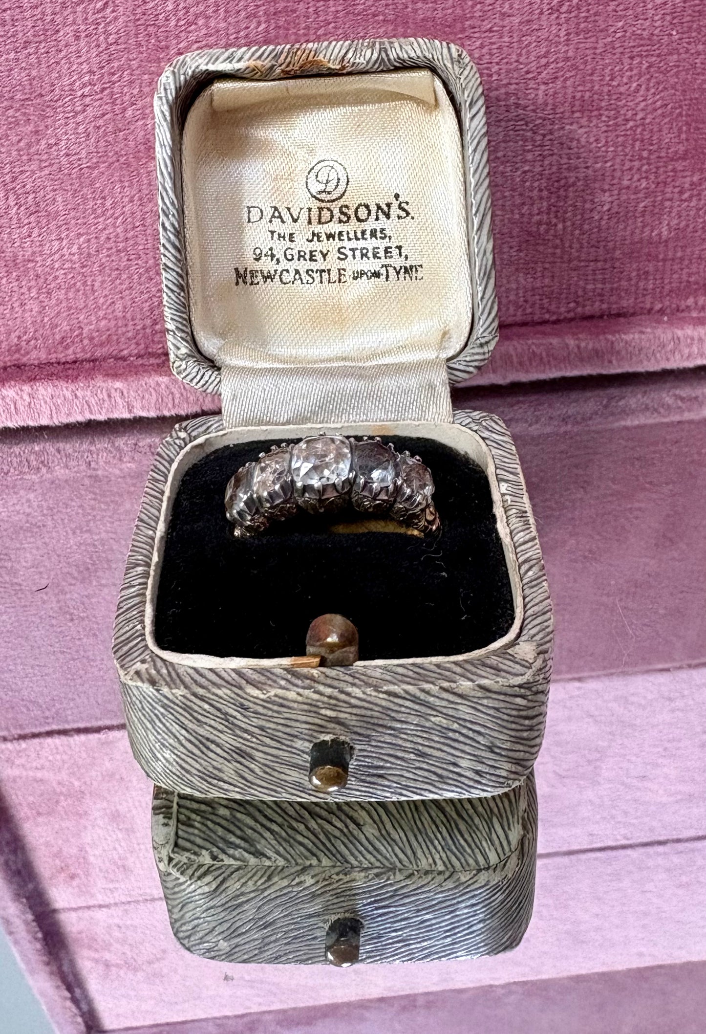 Superb Georgian Black Dot Paste Ring