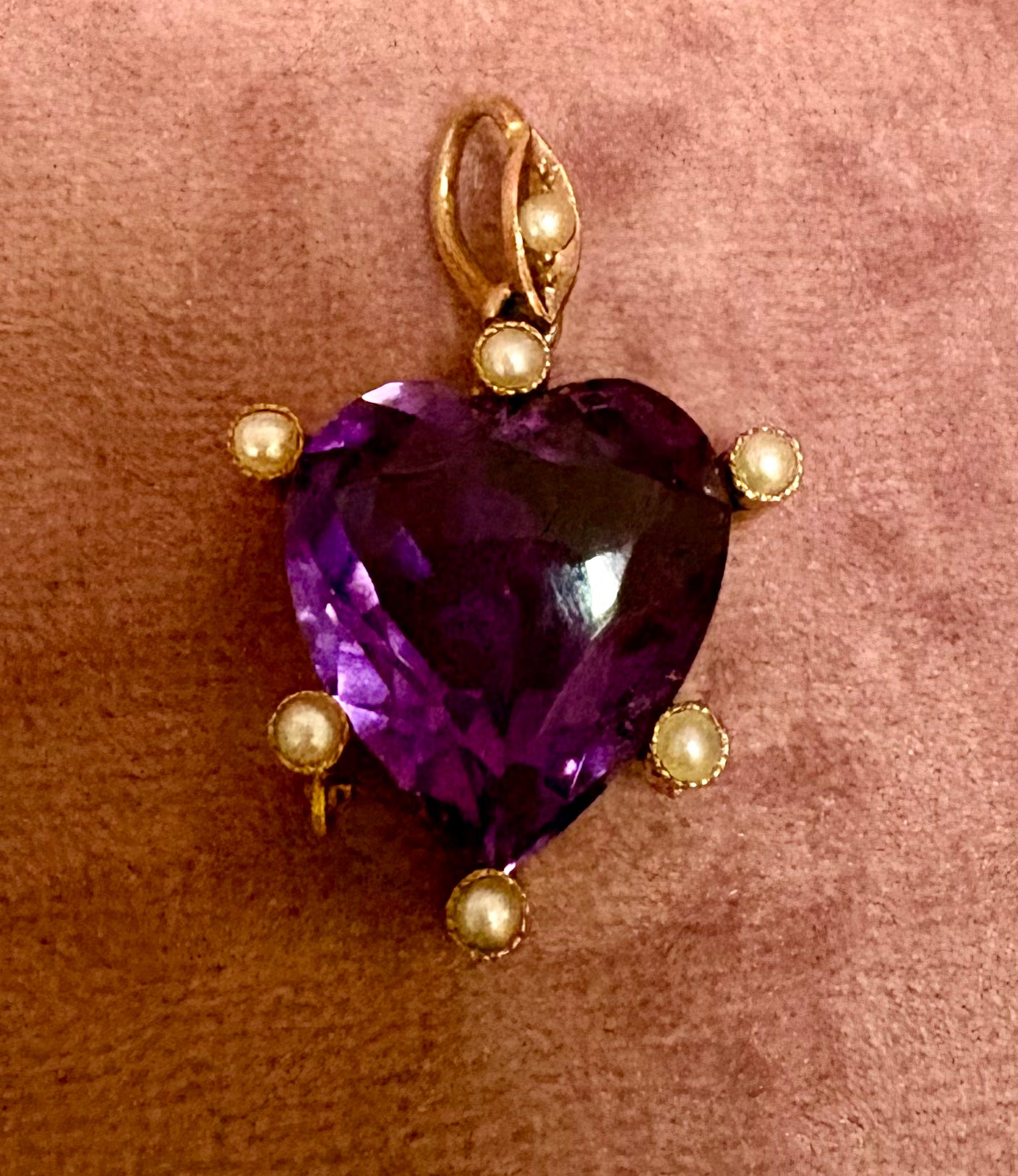 Wonderful Early 20th Century Amethyst and Split Pearl Pendant