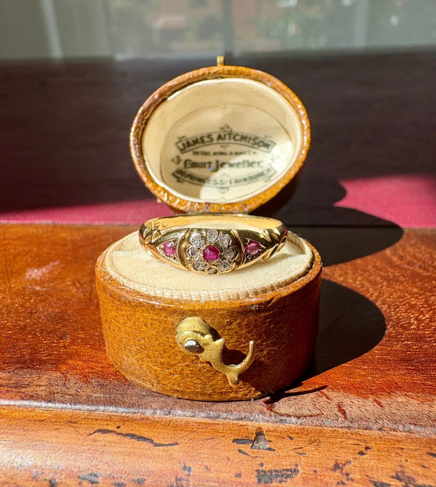 Very Pretty Victorian 18ct Gold Ruby and Diamond Ring
