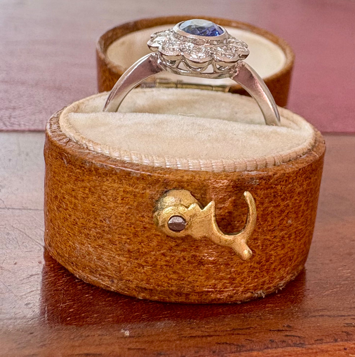 Absolutely Magnificent Platinum, Sapphire and Diamond Cluster Ring