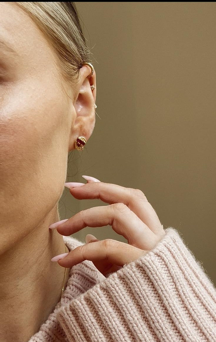 Beautiful 14ct Gold, Ruby and Diamond Earrings