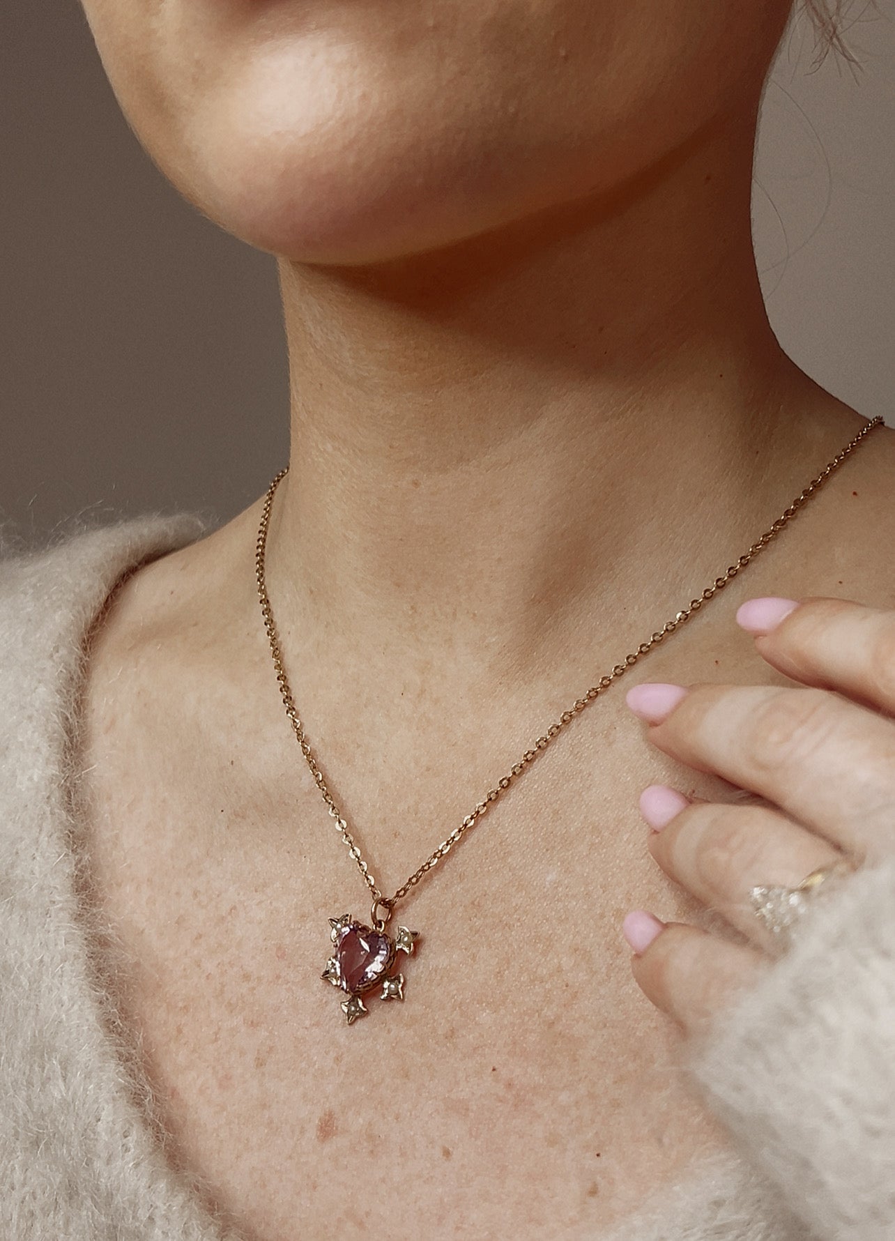 Gorgeous Early 20th Century 9ct Gold Amethyst and Split Pearl Heart Pendant