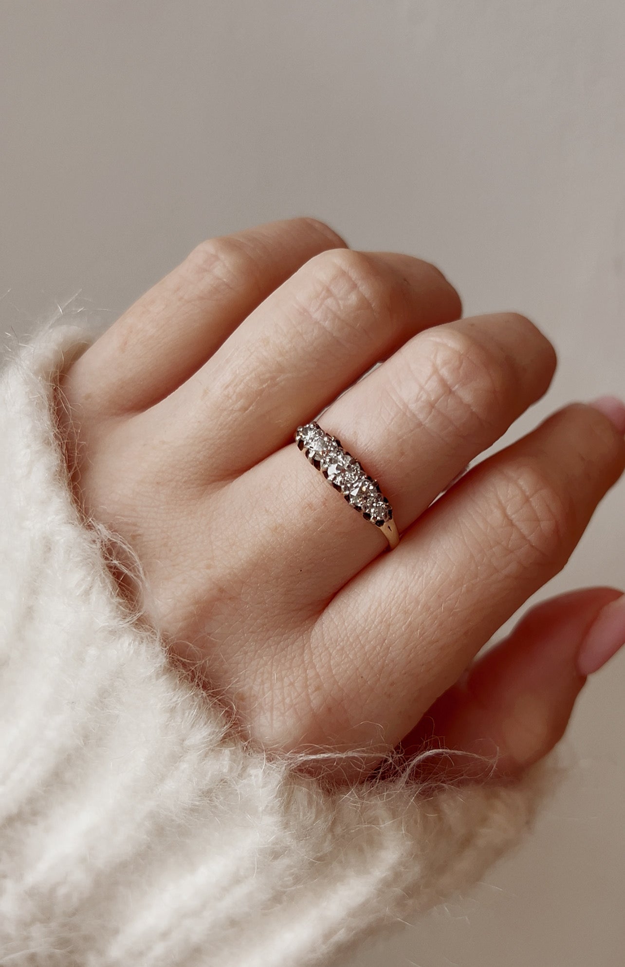 Old Cut Diamond Five Stone Ring