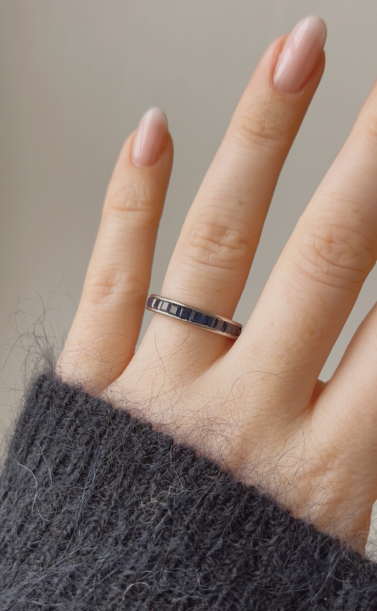 Gorgeous Mid 20th Century Blue Sapphire Full Eternity Ring