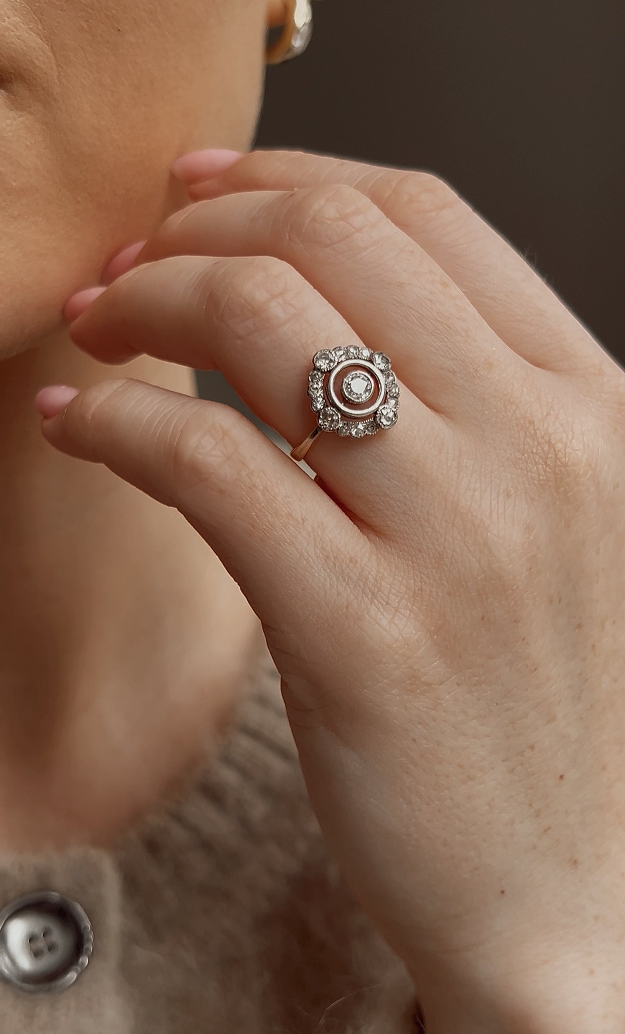Stunning Art Deco Diamond Cluster Ring