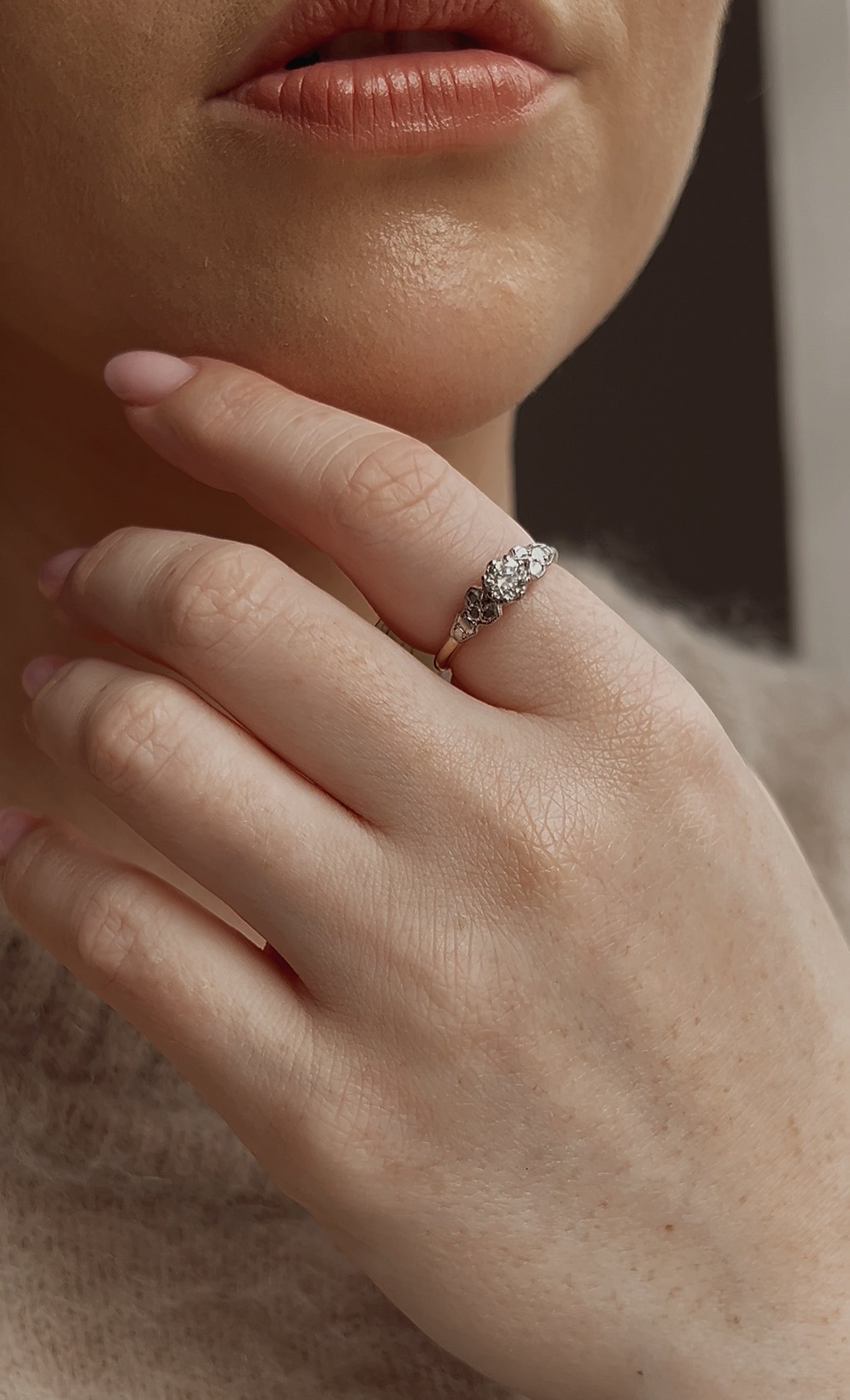 Lovely Mid 20th Century 18ct Gold and Platinum Solitaire Diamond Ring