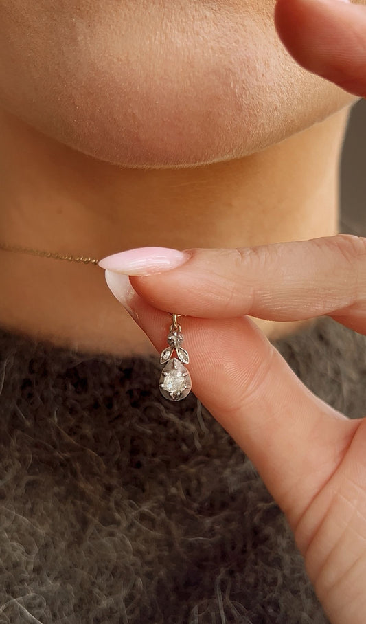 Wonderful Late 19th Century Diamond Pendant on a Gold Chain