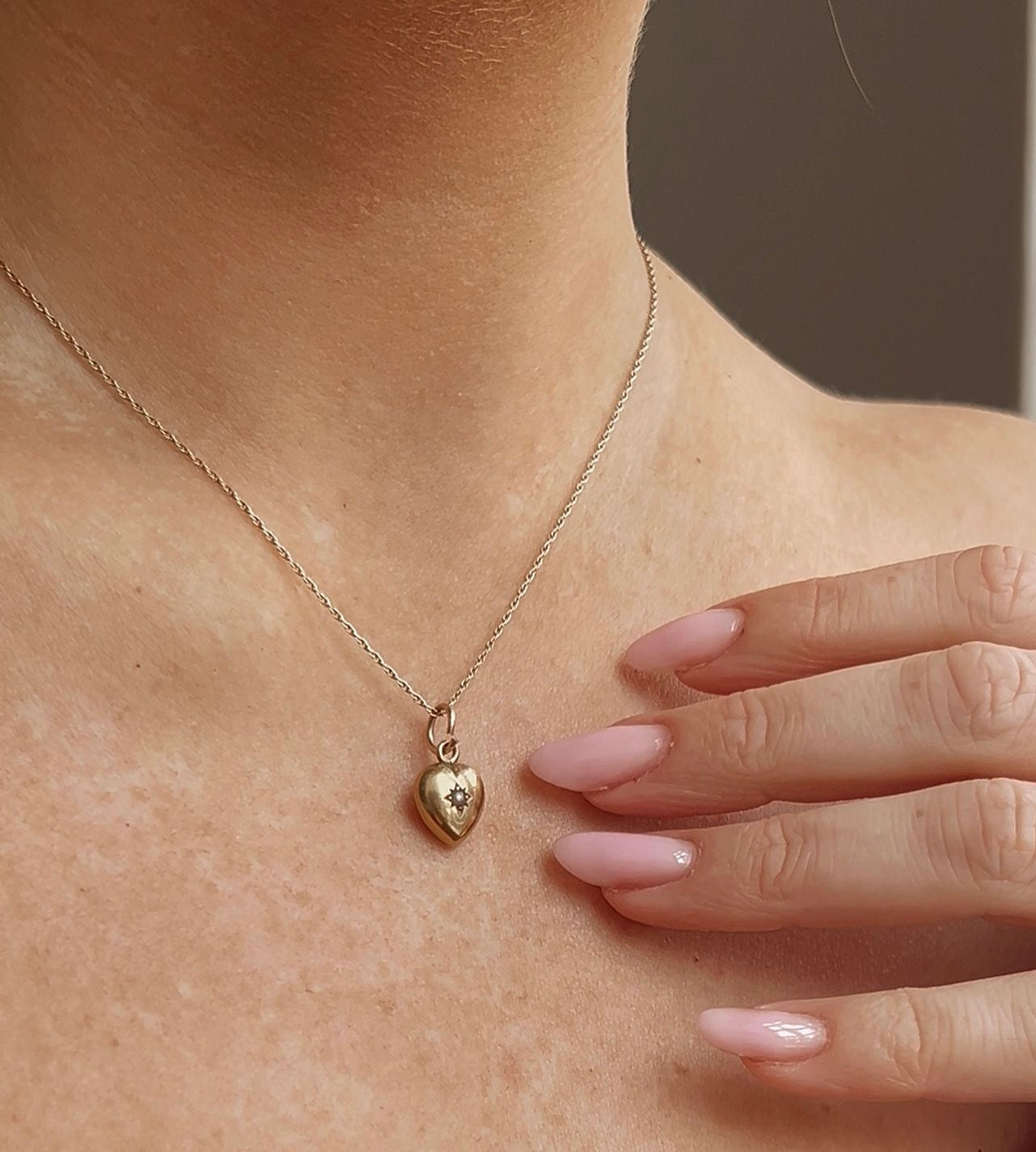 Gorgeous Antique Gold and Seed Pearl Heart Pendant