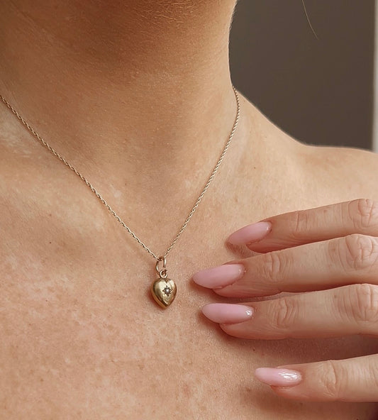 Gorgeous Antique Gold and Seed Pearl Heart Pendant