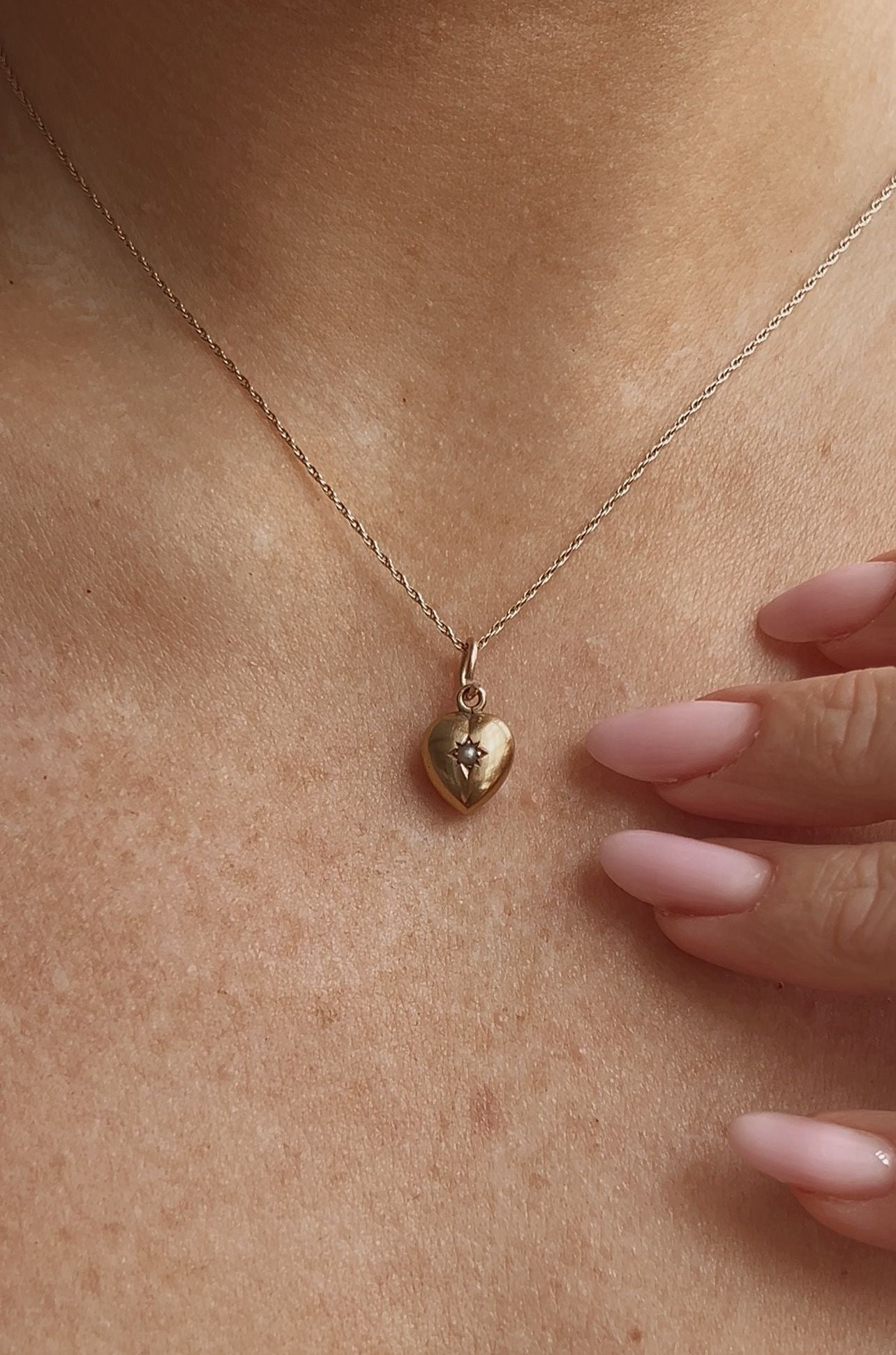 Gorgeous Antique Gold and Seed Pearl Heart Pendant