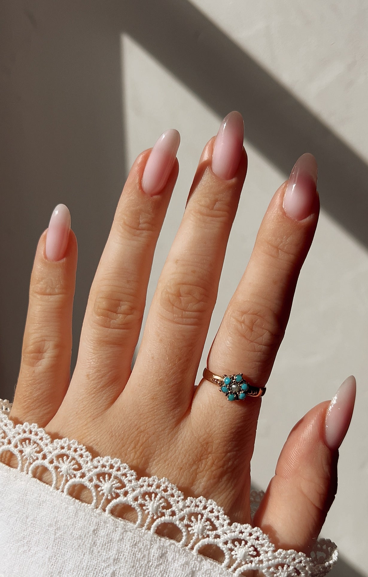 Lovely Victorian Turquoise and Split Pearl Ring