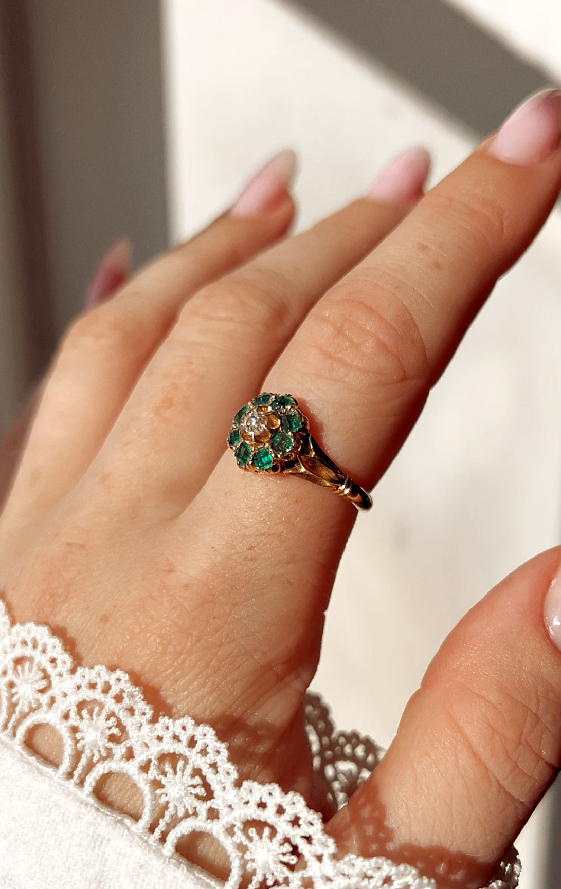 Incredible Victorian 18ct Gold, Diamond and Emerald Ring