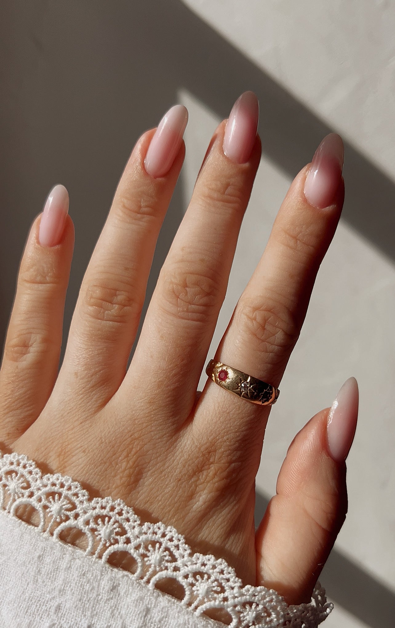 Gorgeous Early 20th Century Gold, Ruby and Diamond Starburst Ring