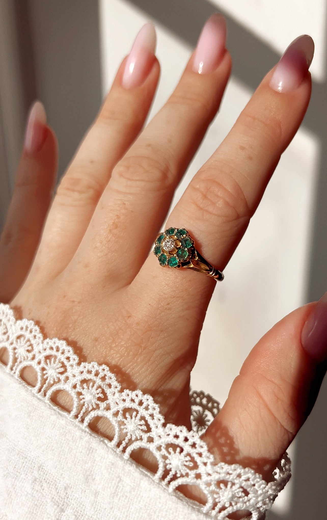 Incredible Victorian 18ct Gold, Diamond and Emerald Ring