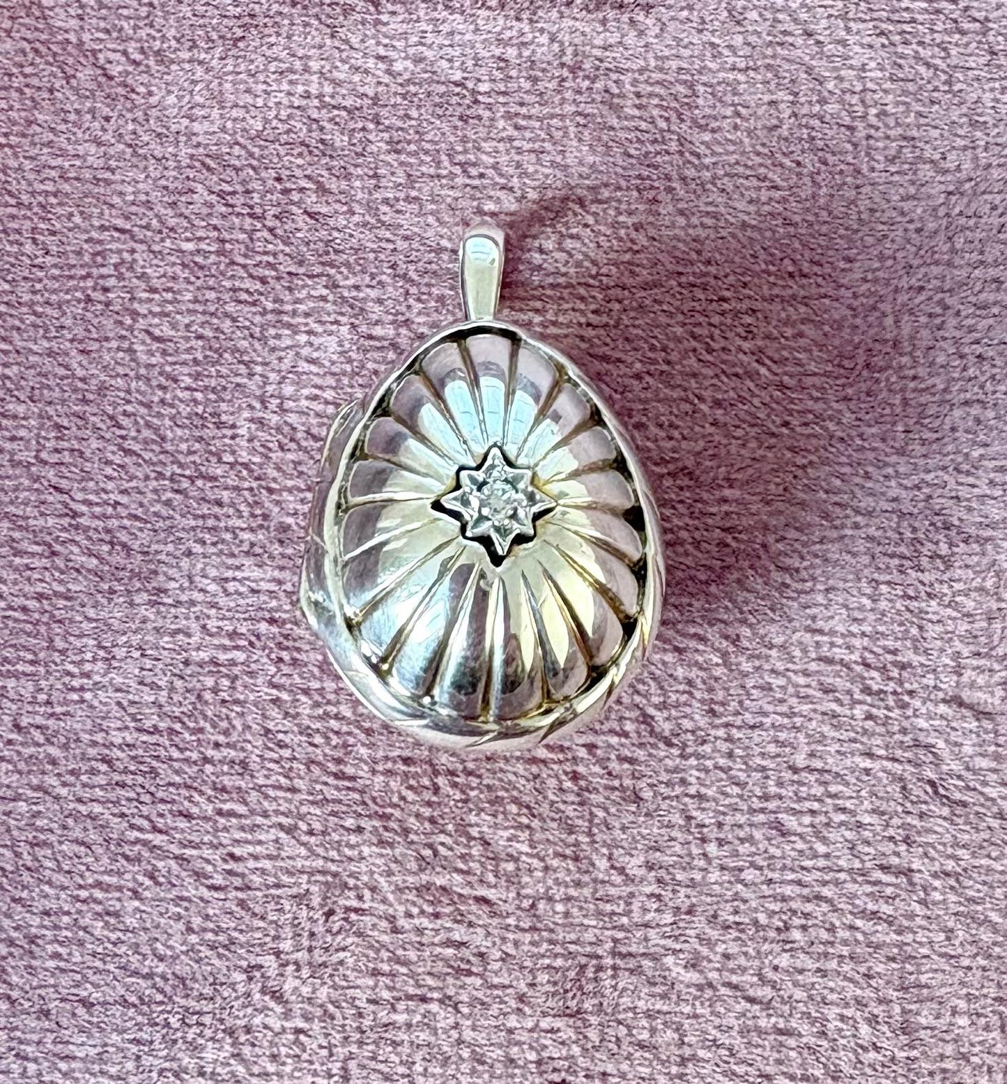 Beautiful Silver, Diamond and Pearl Egg Pendant. Limited Edition by Sarah Faberge