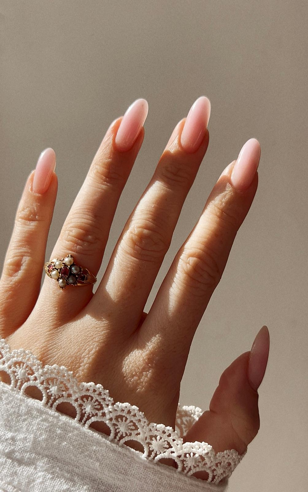 19th Century gold, ruby and split pearl ring, size M