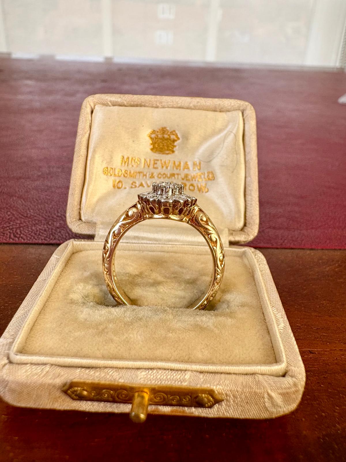 Beautiful Vintage Diamond Halo Cluster Ring