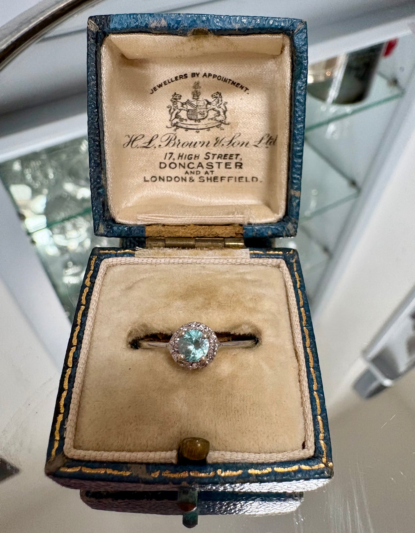 Sweet Modern 9ct White Gold, Topaz and Diamond Cluster Ring