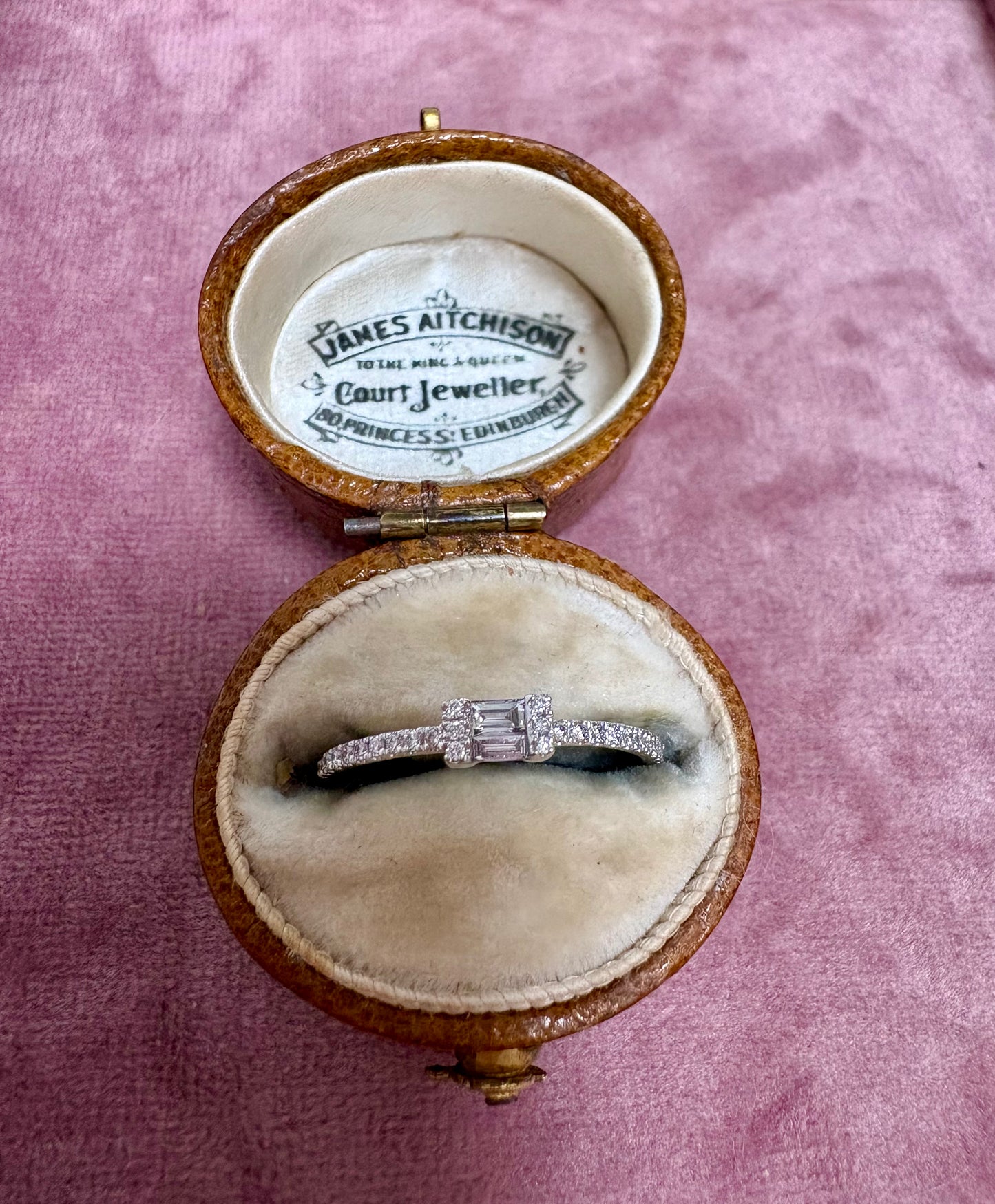 Delicate Modern Platinum and Diamond Dress Ring