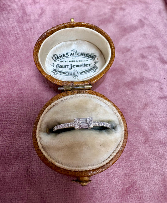 Delicate Modern Platinum and Diamond Dress Ring
