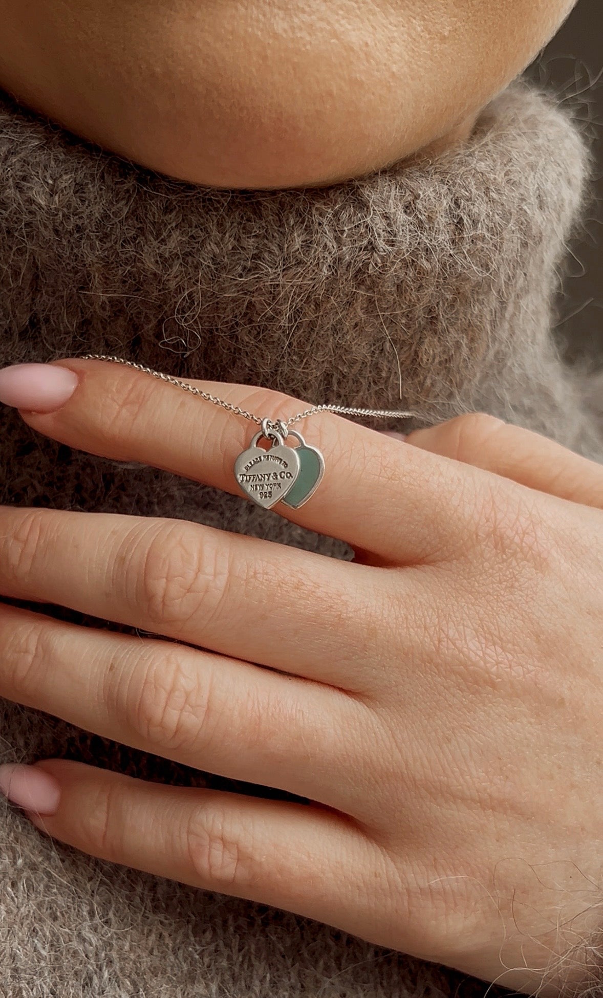 Tiffany & Co. Double Heart Silver Necklace