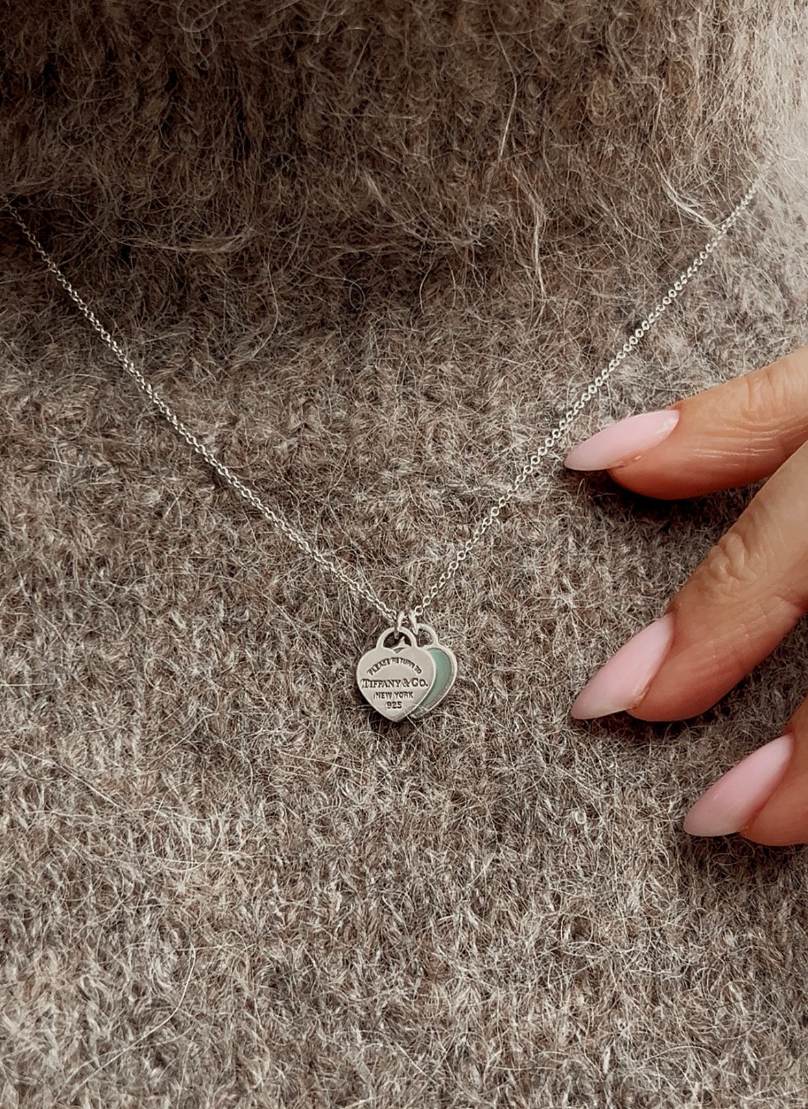 Tiffany & Co. Double Heart Silver Necklace