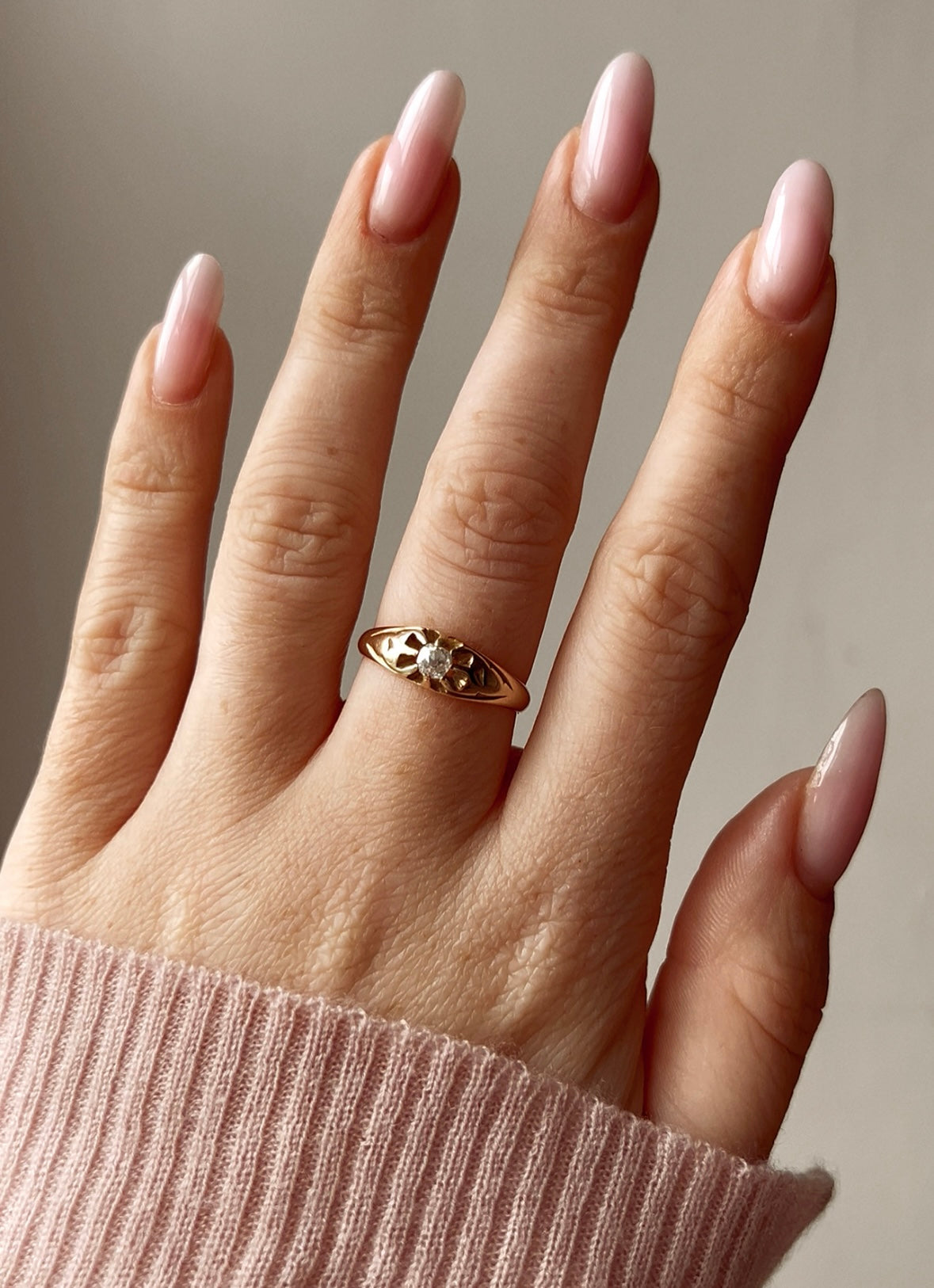 Gorgeous Edwardian 18ct Gold and Old-Cut Diamond Ring