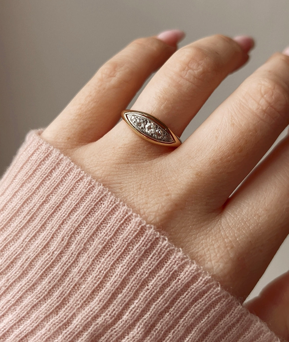 Wonderful Early 20th Century 18ct Gold and Old-Cut Diamond five Stone Ring