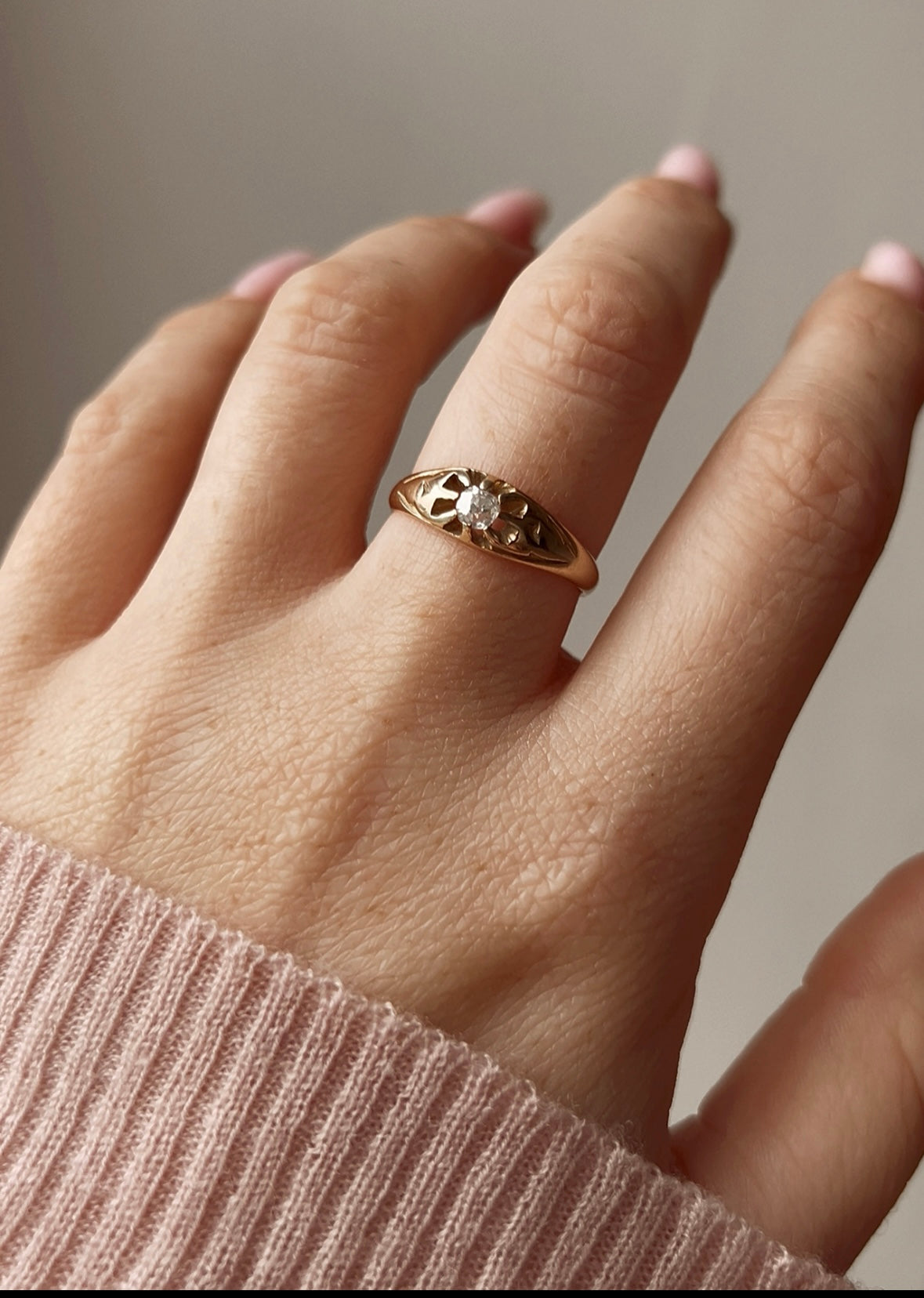 Gorgeous Edwardian 18ct Gold and Old-Cut Diamond Ring