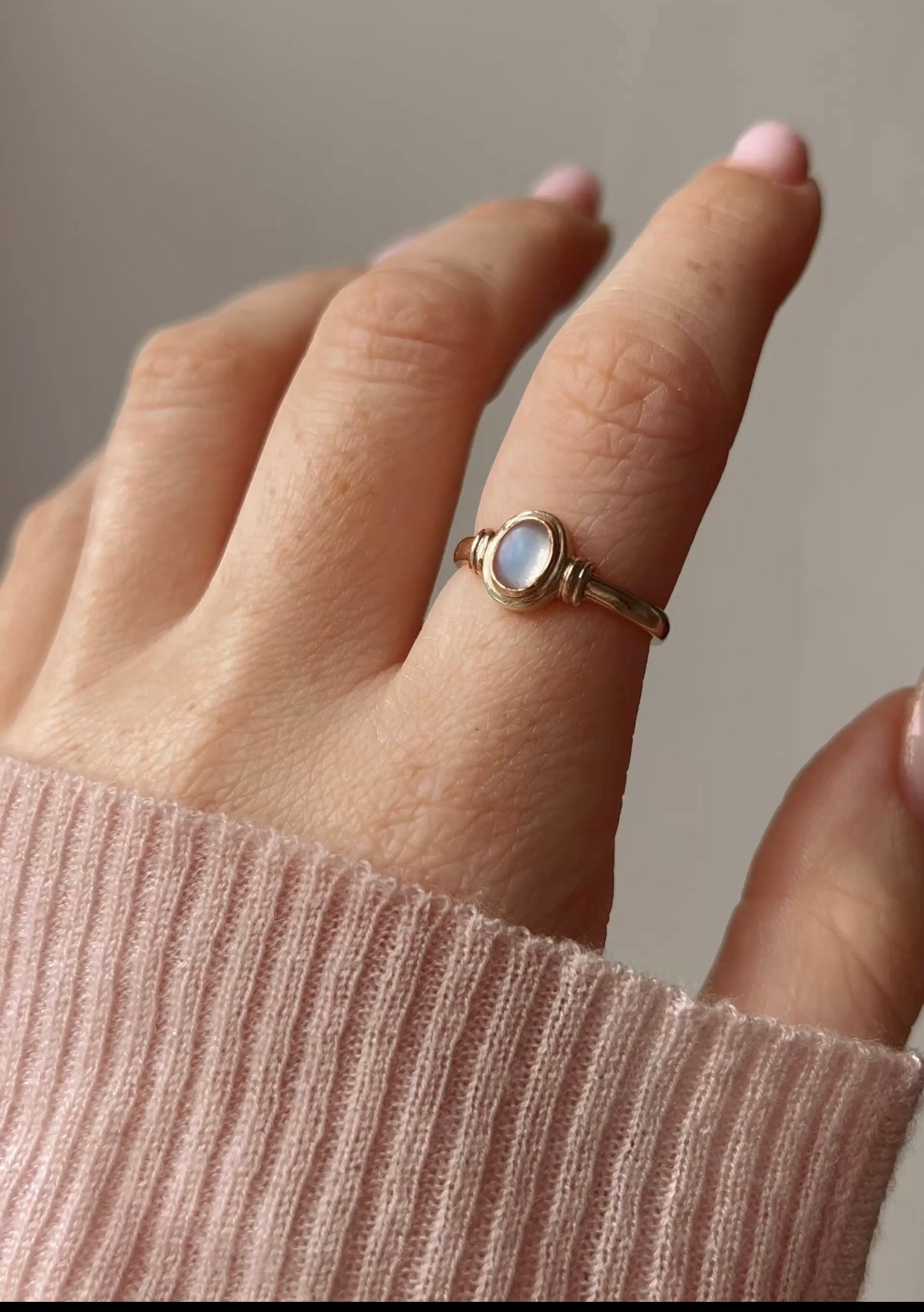 Gorgeous Vintage Gold Moonstone Ring and Matching Pendant