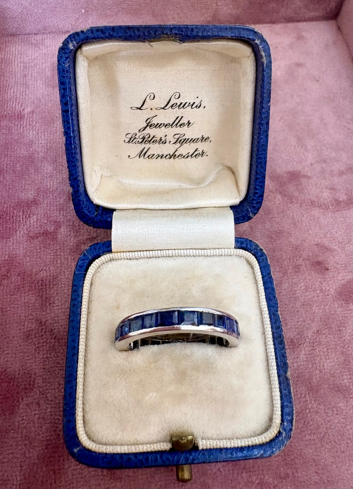 Gorgeous Mid 20th Century Blue Sapphire Full Eternity Ring