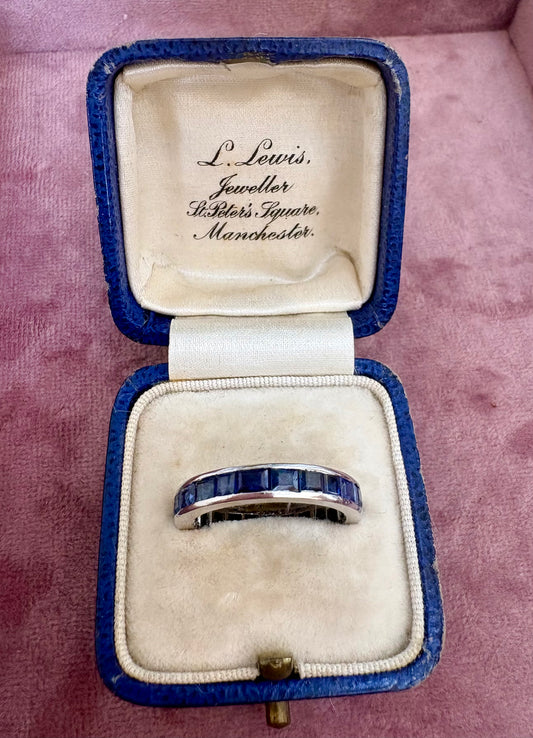 Gorgeous Mid 20th Century Blue Sapphire Full Eternity Ring
