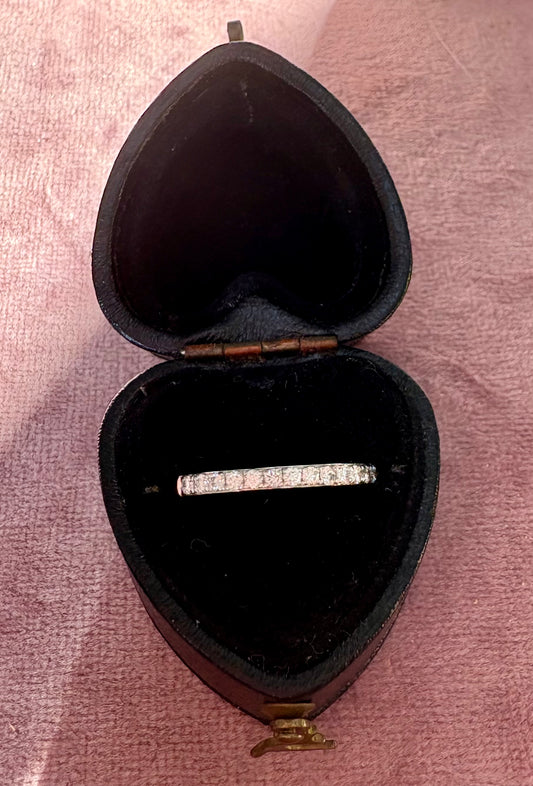 Gorgeous Modern 14K White Gold Diamond Half Eternity Ring