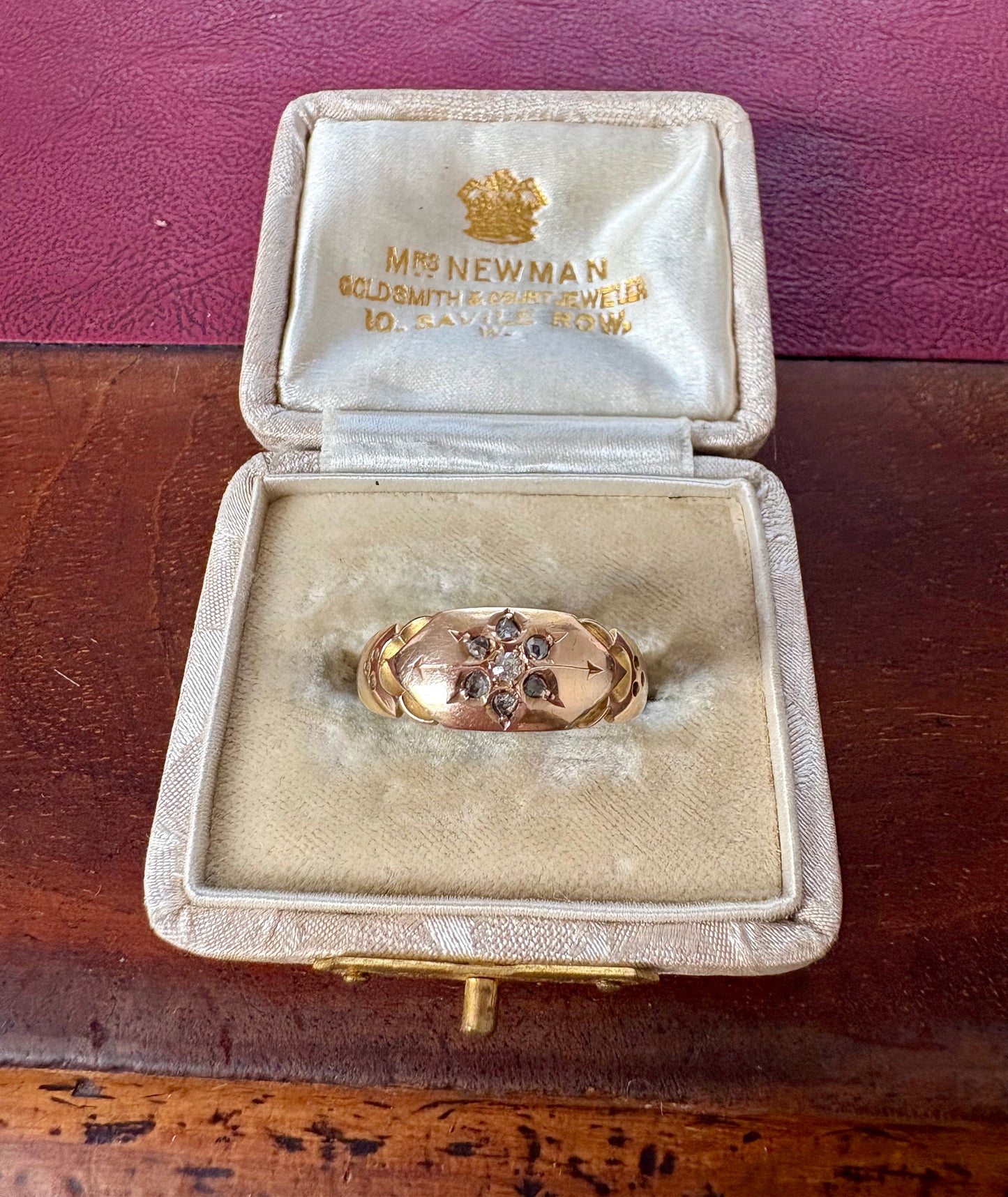 Pretty Victorian 15ct Gold Diamond Floral Ring
