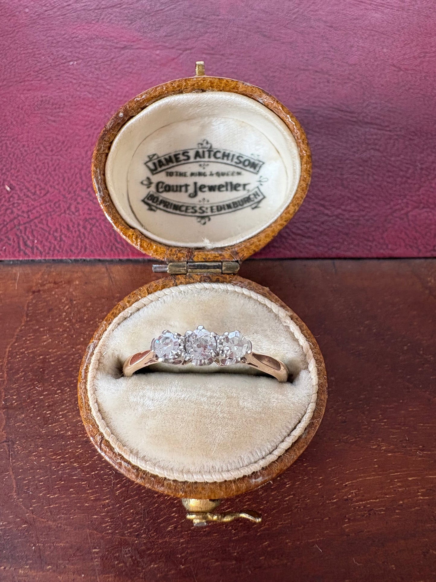 The Sweetest Three Stone Old-cut Diamond Ring