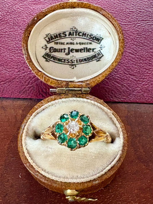 Incredible Victorian 18ct Gold, Diamond and Emerald Ring