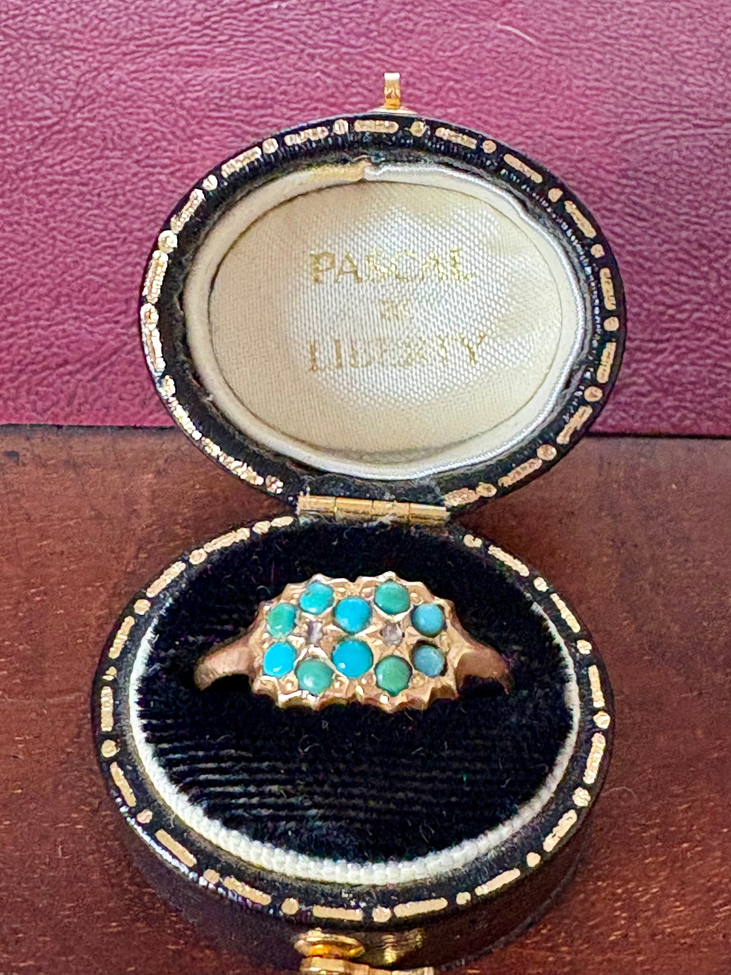 Gorgeous Late Victorian 18ct Gold, Turquoise and Diamond Ring