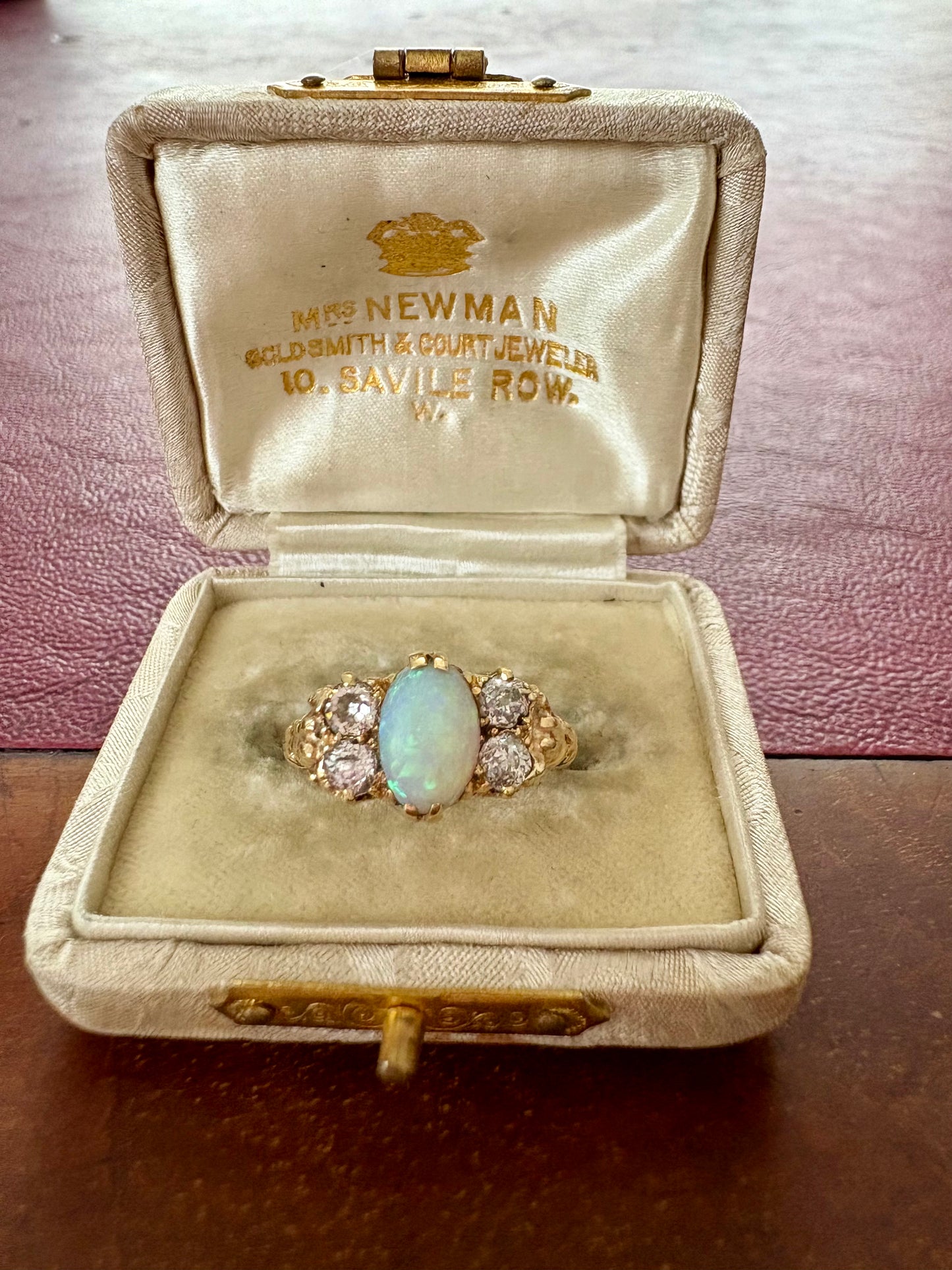 Gorgeous Early 20th Century 18ct Gold Opal and Diamond Ring
