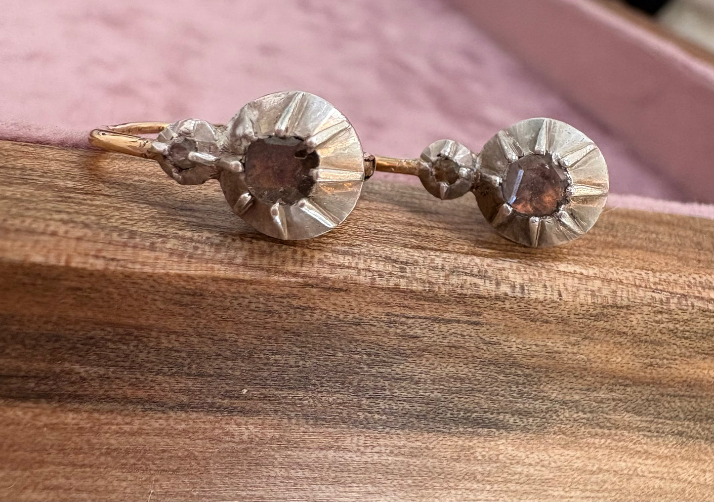 Wonderful Late 19th Century Composite Diamond Earrings