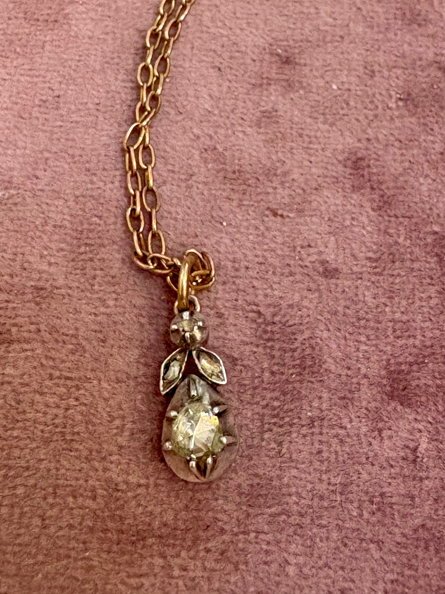 Wonderful Late 19th Century Diamond Pendant on a Gold Chain
