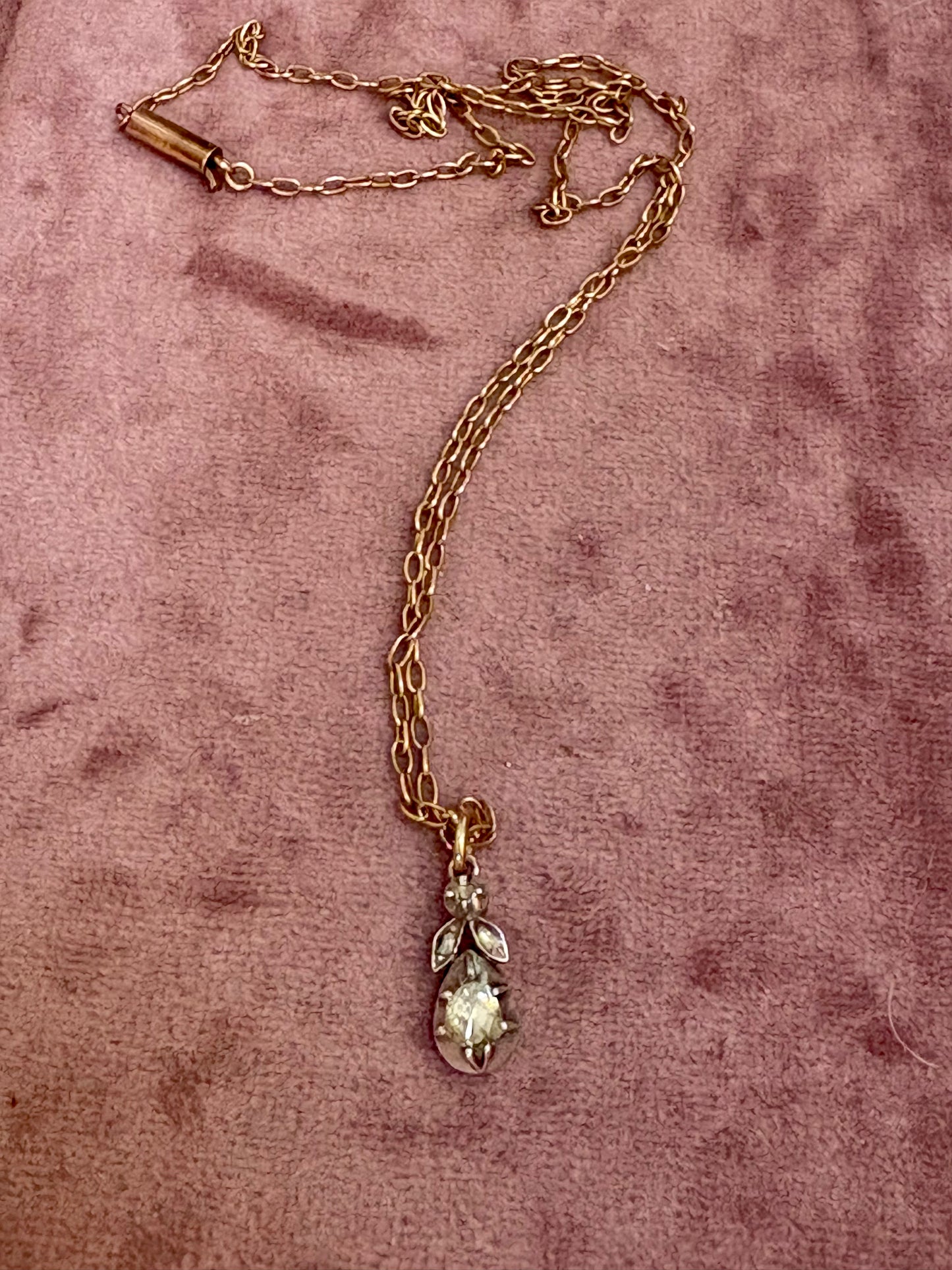 Wonderful Late 19th Century Diamond Pendant on a Gold Chain