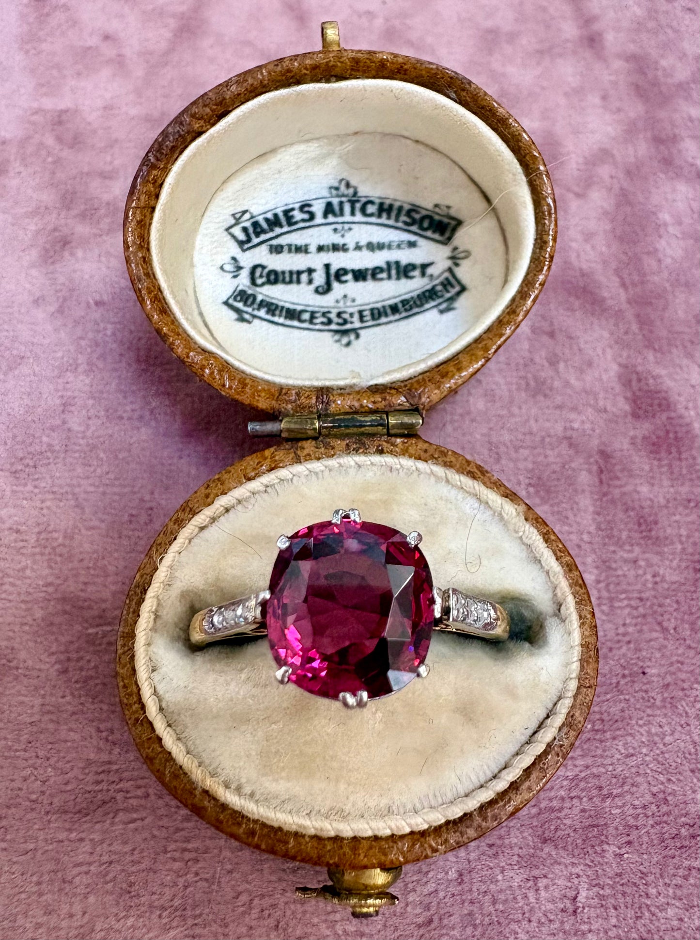 Incredible Antique Yellow Gold, Rhodolite Garnet and Diamond Ring