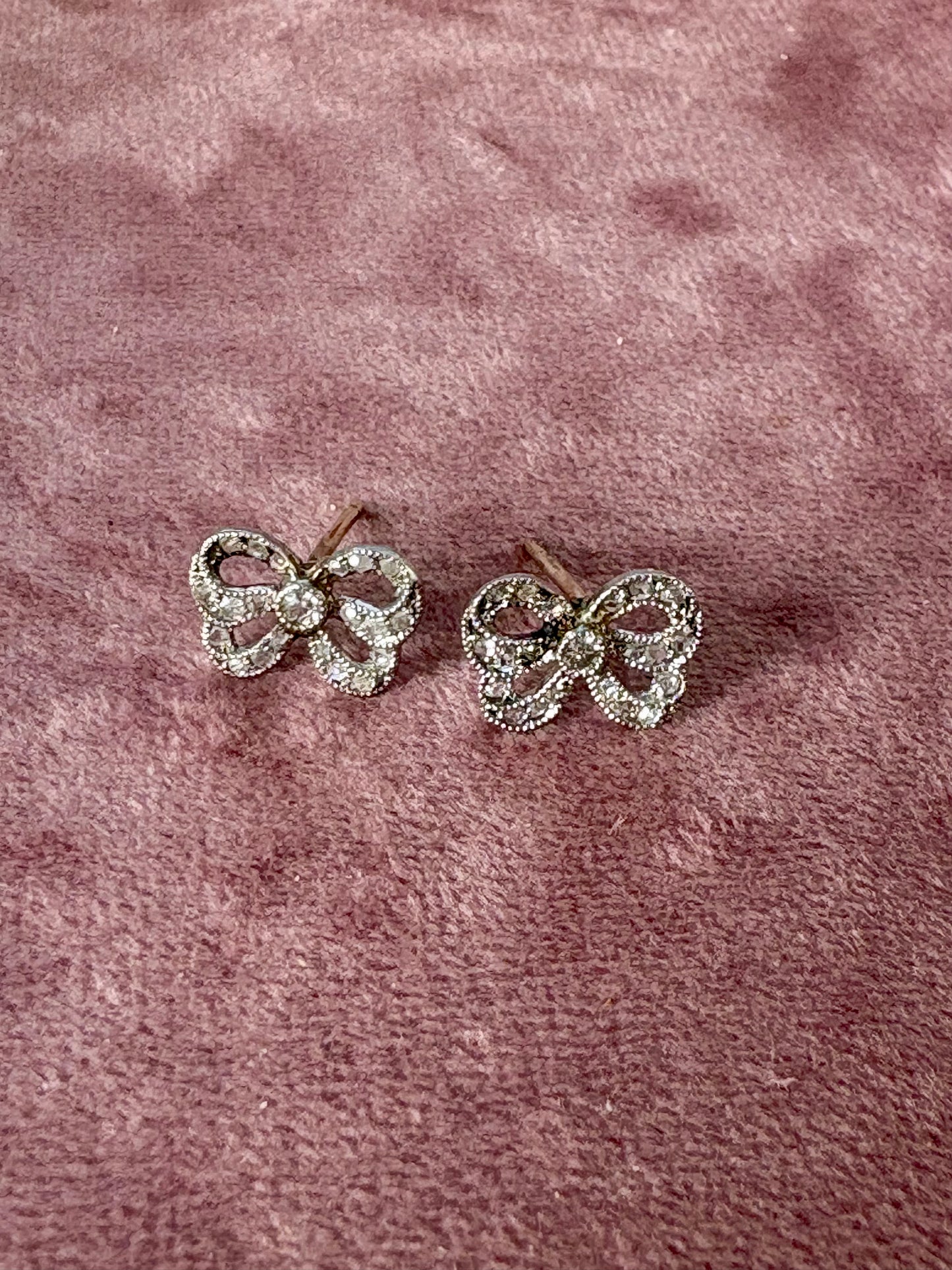 The Sweetest Vintage Diamond Bow Earrings